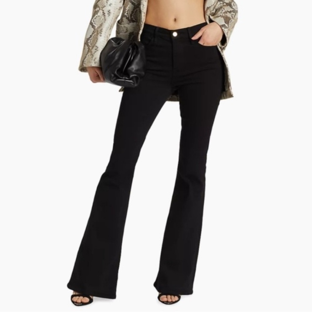 Frame Denim Black Flare Jeans le one